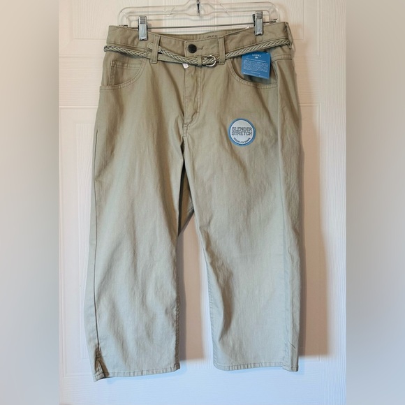 Riders by Lee Slender Stretch Ladies Capris Tan Size 12 Medium Cotton Spandex - Picture 1 of 16